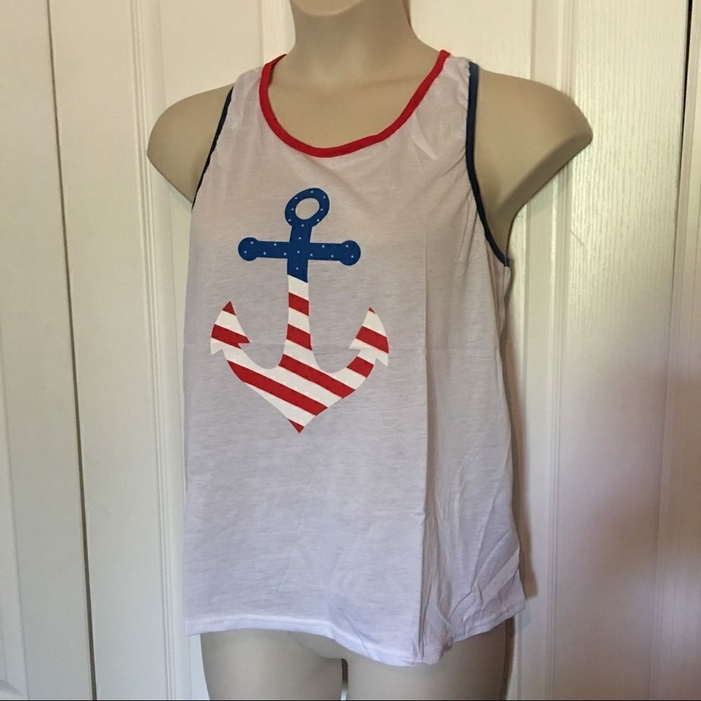 Patriotic anchor Graphic Tank Top‎